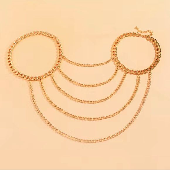 Punk style gold body jewelry. Also available in silver - Picture 3 of 3